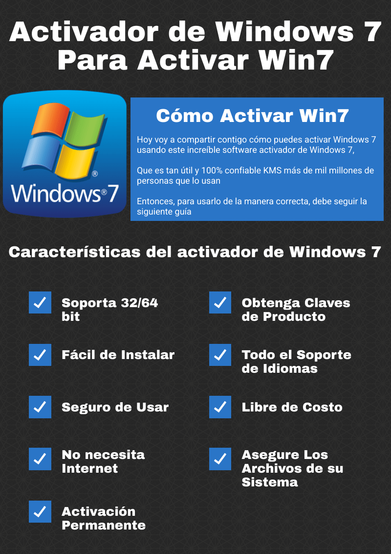 Características del activador de Windows 7 que ayuda a activar Windows 7