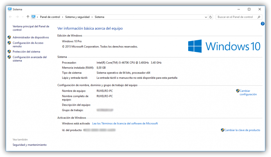 Windows 10 está activado