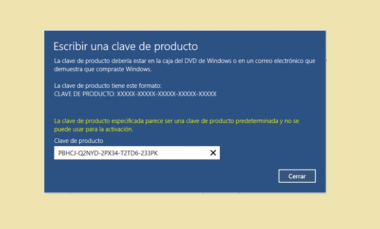 Claves Genericas Windows 10